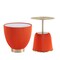 Manhattan Comfort Round End Table 1.0 and End Table 2.0 Set of 2, 18.43 in L, Stainless Steel, Orange 2-AT03-OR - alternate 2